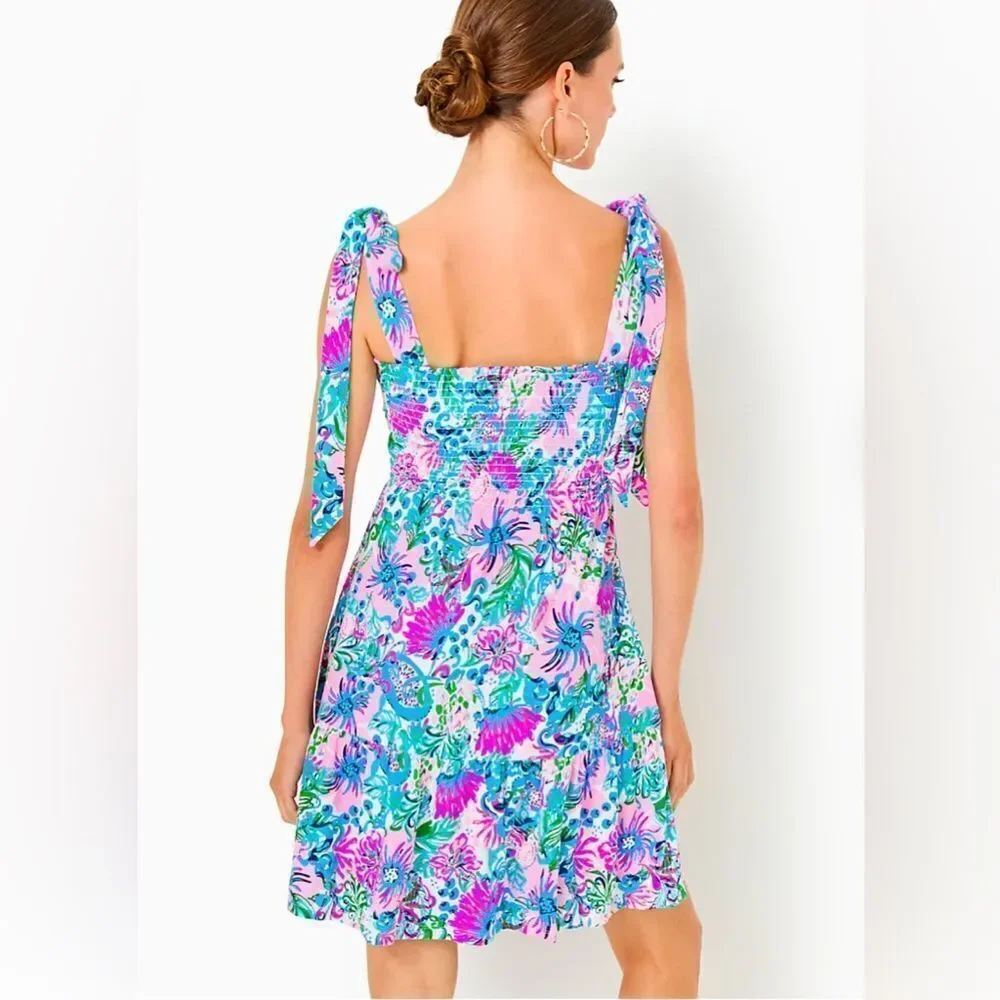 Lilly Pulitzer KAILUA SMOCKED DRESS MANDEVILLA BABY PARADISE PETALS
